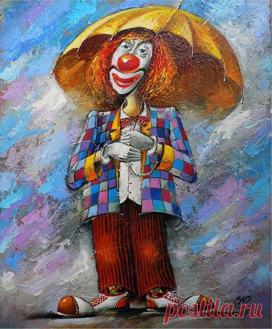 The symbol of the circus - clowns - paintings by Yuri Matsik - ego-alterego.com
