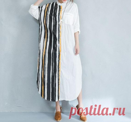 maxi dress cotton, Tunic dress, pockets dress, white dress, women shirt dress 【Fabric】  linen 【Color】 white, black 【Size】 Shoulder width 66cm/ 26 Sleeve 33cm/ 13 Bust 126cm/ 49 Length 123cm/48  Have any questions please contact me and I will be happy to help you.