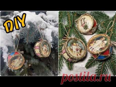 БАРАБАНЫ НА ЁЛКУ из бумажных бобин/ #art  #handmade  #christmas #diy