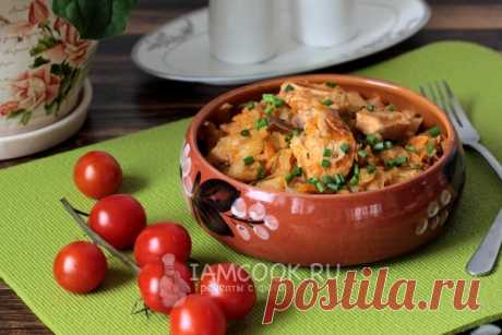 Тушеная капуста с мясом в мультиварке — рецепт с фото