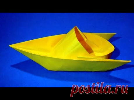 Как сделать катер из бумаги Оригами катер из бумаги Origami boat