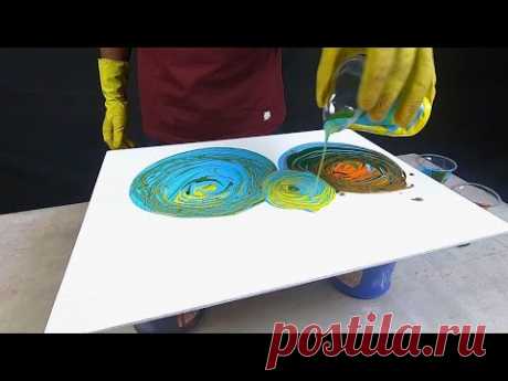 Triple Ring Pour - Exploring Acrylic Fluid Art and Its Magical Results