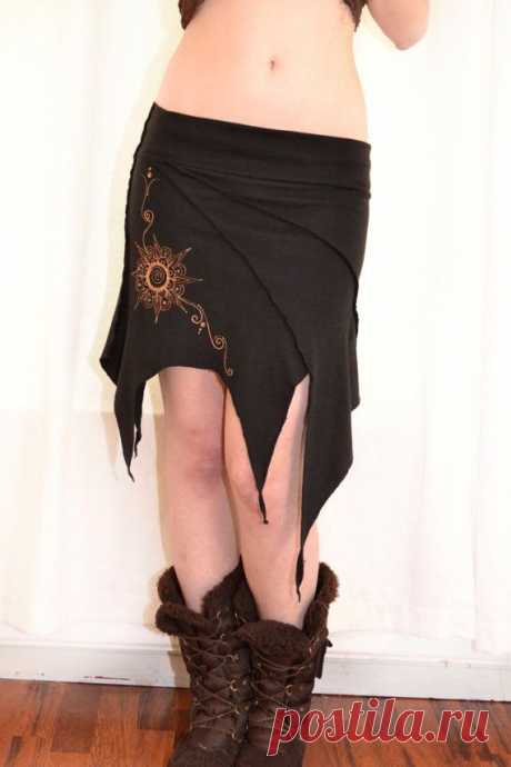 Elven skirt, handmade painted by AbstractikaCrafts