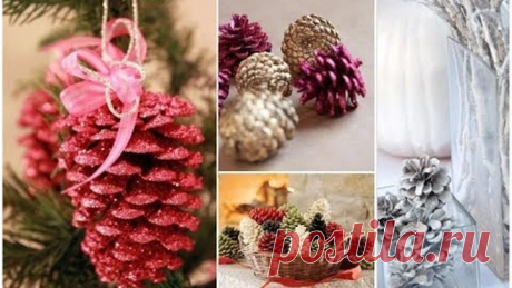 елочные игрушки из шишек/новогодний декор из шишек/Christmas decorations
