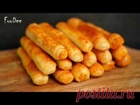 Слоеные пирожки с капустой в духовке