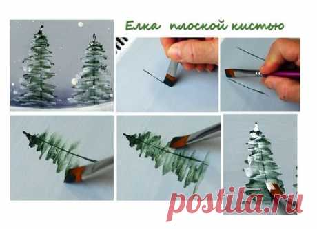 учимся рисовать елочку . мастер-класс | Варварушка-Рукодельница