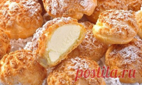 Нереально вкусное пирожное Профитроли с кракелином и нежным заварным кремом. Они такие вкусные, что невозможно остановиться!!!