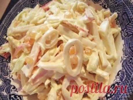 Три простых салатика с кальмарами