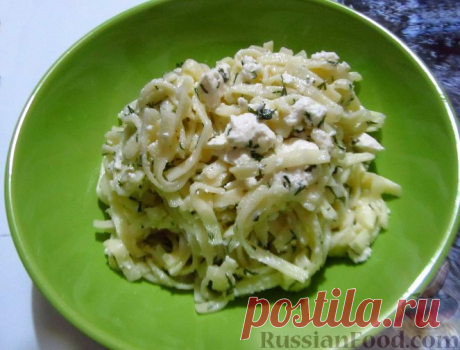 Рецепт: Лапша с брынзой и укропом на RussianFood.com