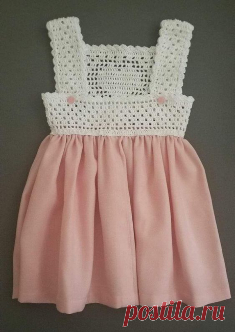 Vestidinhos de Crochê Infantil com Tecido: 40 Inspirações Encantadoras