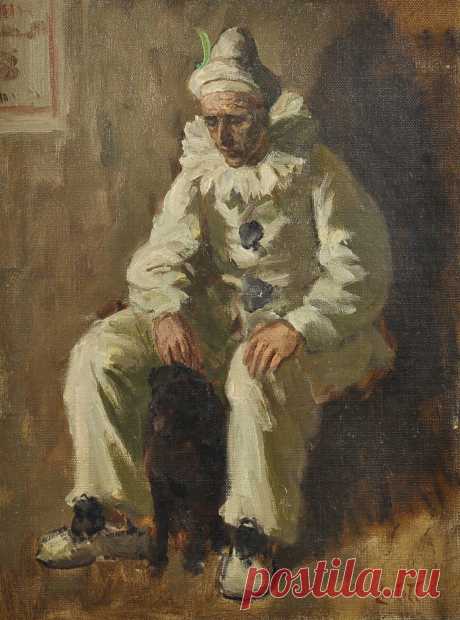 Edward Barnard Lintott - Seated Pierrot - t3625 | TiPiTi.info