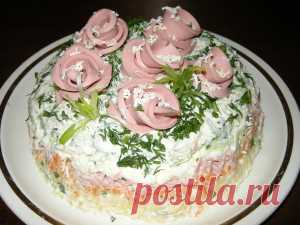Салат "Овощной торт"с розами | sadok33.ru