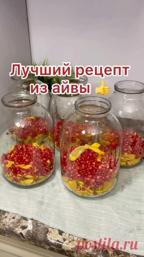kuraeva_zalmu в Instagram: &quot;САМЫЕ ВКУСНЫЕ КОМПОТЫ ИЗ АЙВЫ 👍 Ингредиенты : Айва Лимон Гранат Вода Сахар - на 3 л банку 400 Гр Приготовление : Включайте звук на…&quot;