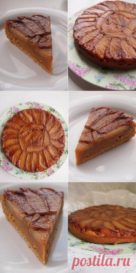 Карамельный кекс-перевертыш с грушами