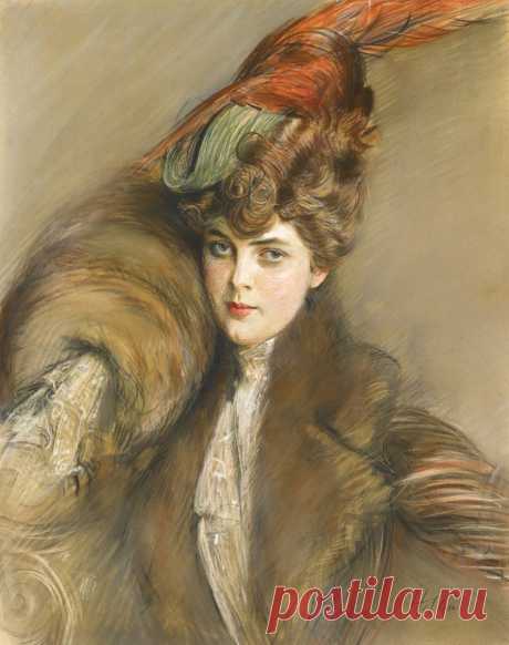Шляпки. Художник Поль Сезар Эллё 1859 — 1927 01. Дама в шляпе с пером Lady in a feather Hat82 х 65бумага, пастельЧастное собрание02. Портрет мадам Шеруи Portrait de Madame Cheruit80 х 65панель, пастель Частное собрание[more=…]03. Женский портрет…