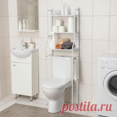 Стеллаж над унитазом, белый, 47×25×152 см — купить по цене от 2970 руб.