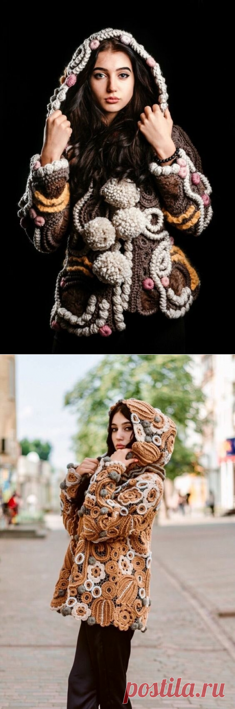 10 шикарных моделей вязаных кардиганов в технике "фриформ" | Только handmade | Яндекс Дзен