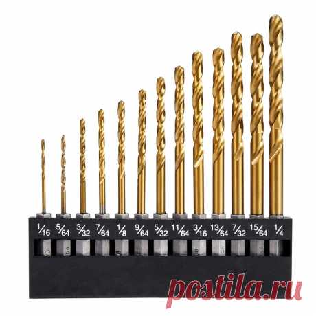 Drillpro 13Pcs Twist Drill Set Individual Drill Bits 1/16"-1/4" Hex Shank Drill - US$8.55
