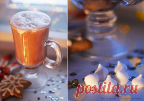 Миндальное какао с безе.