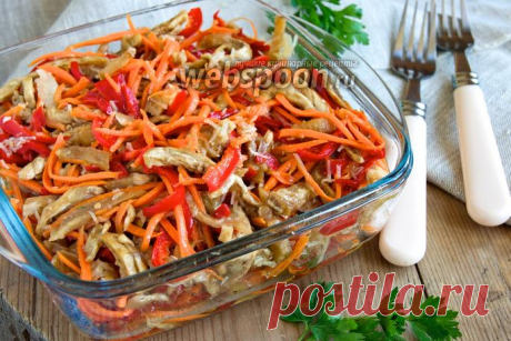 Острый салат с баклажанами и морковью