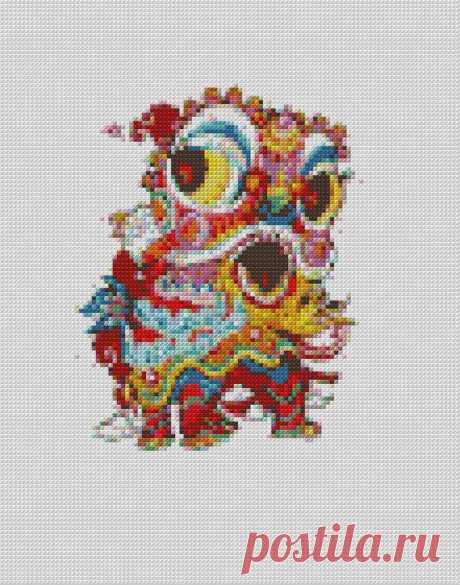 Mandala Dragon Cross Stitch Pattern Modern PDF Cross Stitch | Etsy