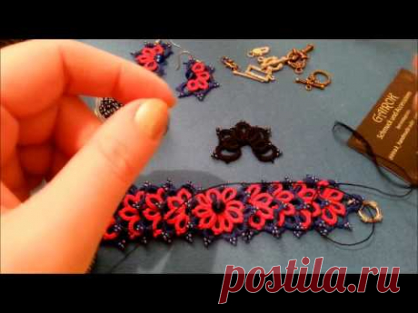 Bracelet/ Браслет фриволите/Мастер-класс/Frivolite/фриволите иглой