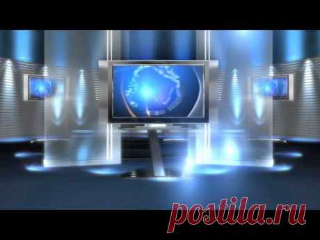 free virtual news studio background virtual set blue long HD