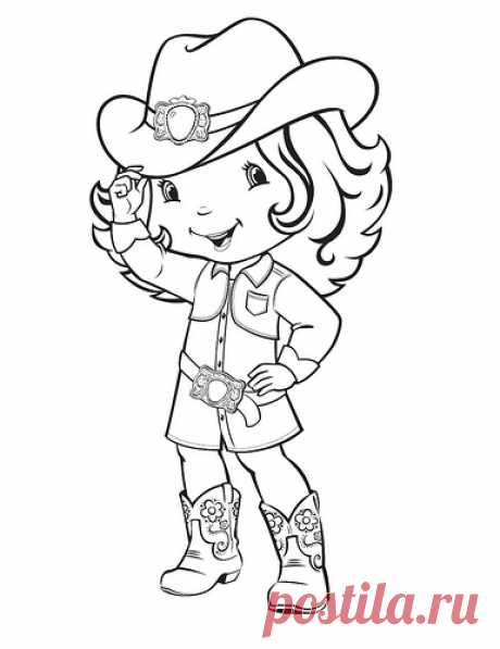 Desenho de Moranguinho cowgirl para colorir - Tudodesenhos