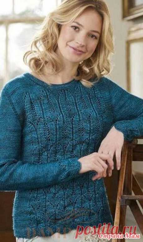 Женский пуловер «Chrysler» Женский пуловер был создан под впечатлением от архитектуры в стиле ар-деко.  Описание вязания пуловера от дизайнера Emma Vining из журнала “The Knitter”.  Размеры: