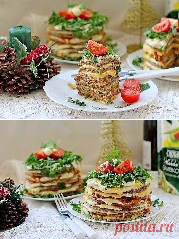 Печеночный торт канапе