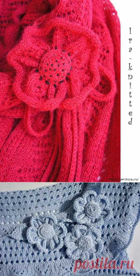 Цветы спицами от ira knittedwear - мк