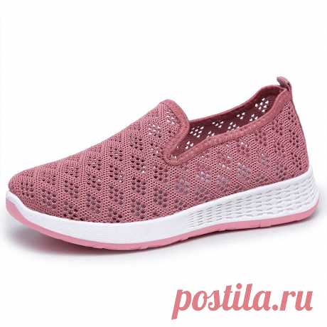 Women Hollow Out Mesh Lazy Slip On Walking Shoes - US$24.99