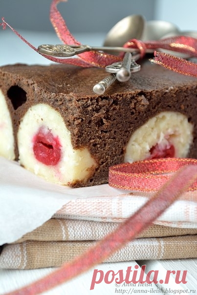 Как приготовить шоколадный пирог с творожными шариками. - рецепт, ингредиенты и фотографии
