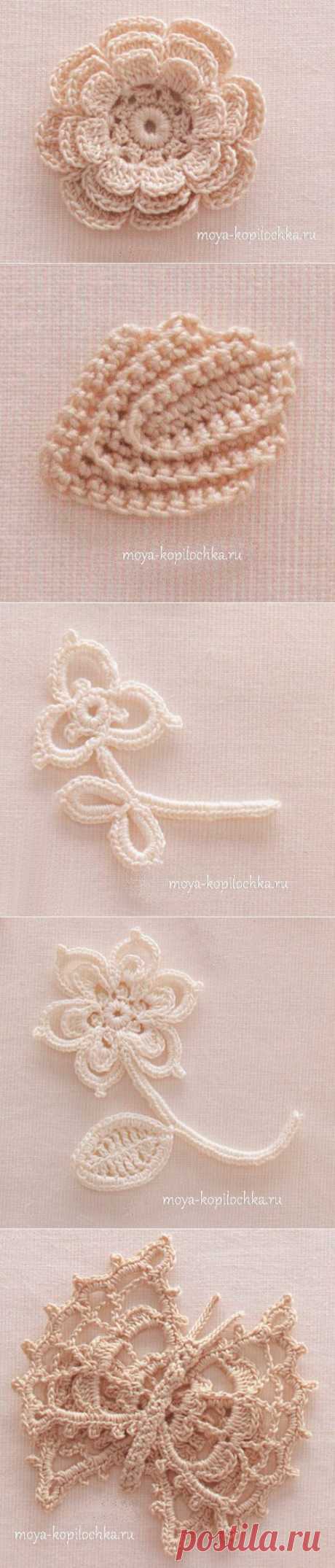 Коллекция мотивов для ирландского кружева из японского журнала Irish Crochet Lace - Вязание - Моя копилочка