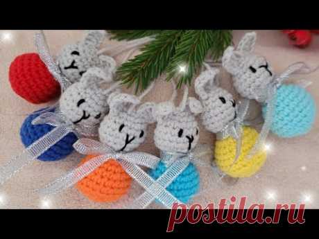 🐰КРОЛИК ЁЛОЧНАЯ ИГРУШКА КРЮЧКОМ🎄bunny crochet🎄Häschen häkeln