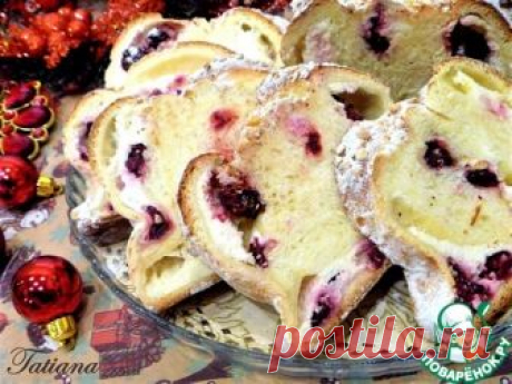 Пирог "Коса" с творогом и вишней