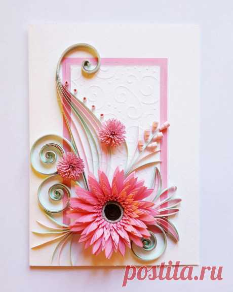 Quilled Birthday Card Greeting Card Mother's Day by Gericards