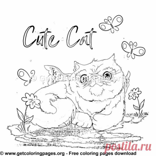 Cute Cat with Wings Coloring Pages &#8211; GetColoringPages.org