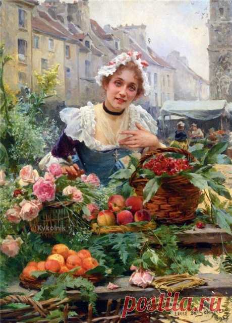 Парижские цветочницы Louis Marie de Schryver