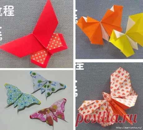 Бабочки из бумаги в технике оригами. 4 способа