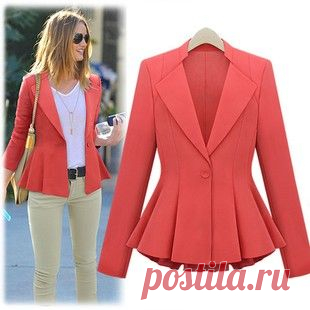 Morpheus Boutique - Red Lady Trendy Shoulder Long Sleeve Pleated Suit Jacket | coat