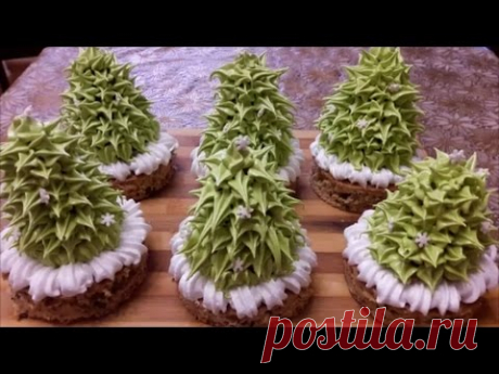 Новогоднее пирожное ЁЛОЧКА cake decoration Украшение Рецепт пирожного
