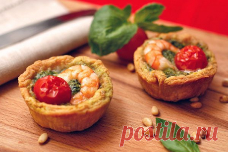 Вкусно и эстетично;)) Тарталетки с песто и креветками — Вкусные рецепты