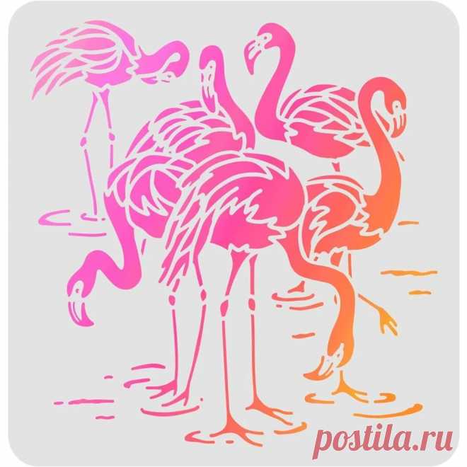 Plantillas de flamenco reutilizables, plantilla de plástico de 11,8x11,8 pulgadas, 6 plantillas de dibujo de flamenco, cuadradas - AliExpress
