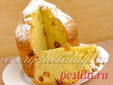 Кулич с изюмом из песочного теста