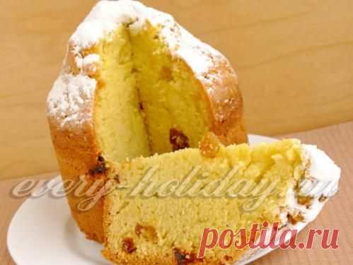 Кулич с изюмом из песочного теста