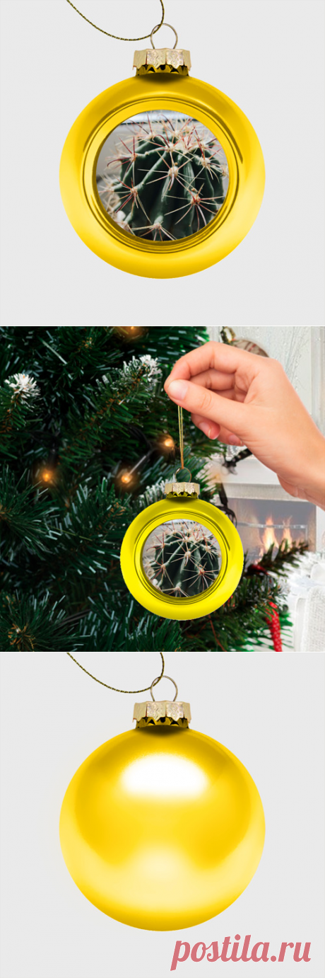 Стеклянный ёлочный шар Кактус фотография - купить по цене 850 руб в интернет-магазине Всемайки, арт 3650727