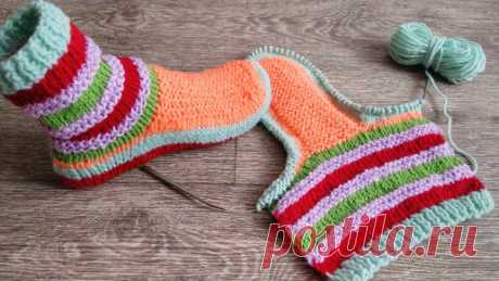 Альфия | Вяжу носки из остатков пряжи 🧶 Только спицами ✨🤗