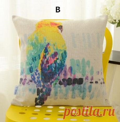 Abstract geometric bird throw pillow for home decoration painting art square cushions | Pillow, interior pillow, cushions - Throwpillowshome.com