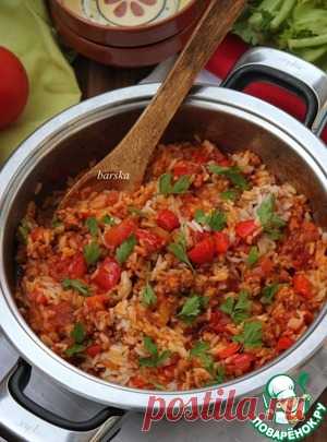 Итальянская сковорода с фаршем, овощами и рисом - кулинарный рецепт